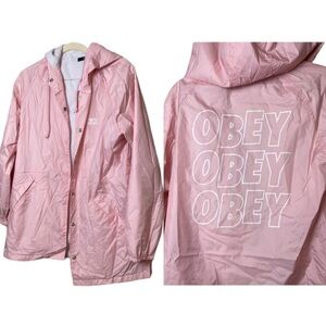 Obey Worldwide Propaganda Pink Lightweight Graphic Hood Windbreaker